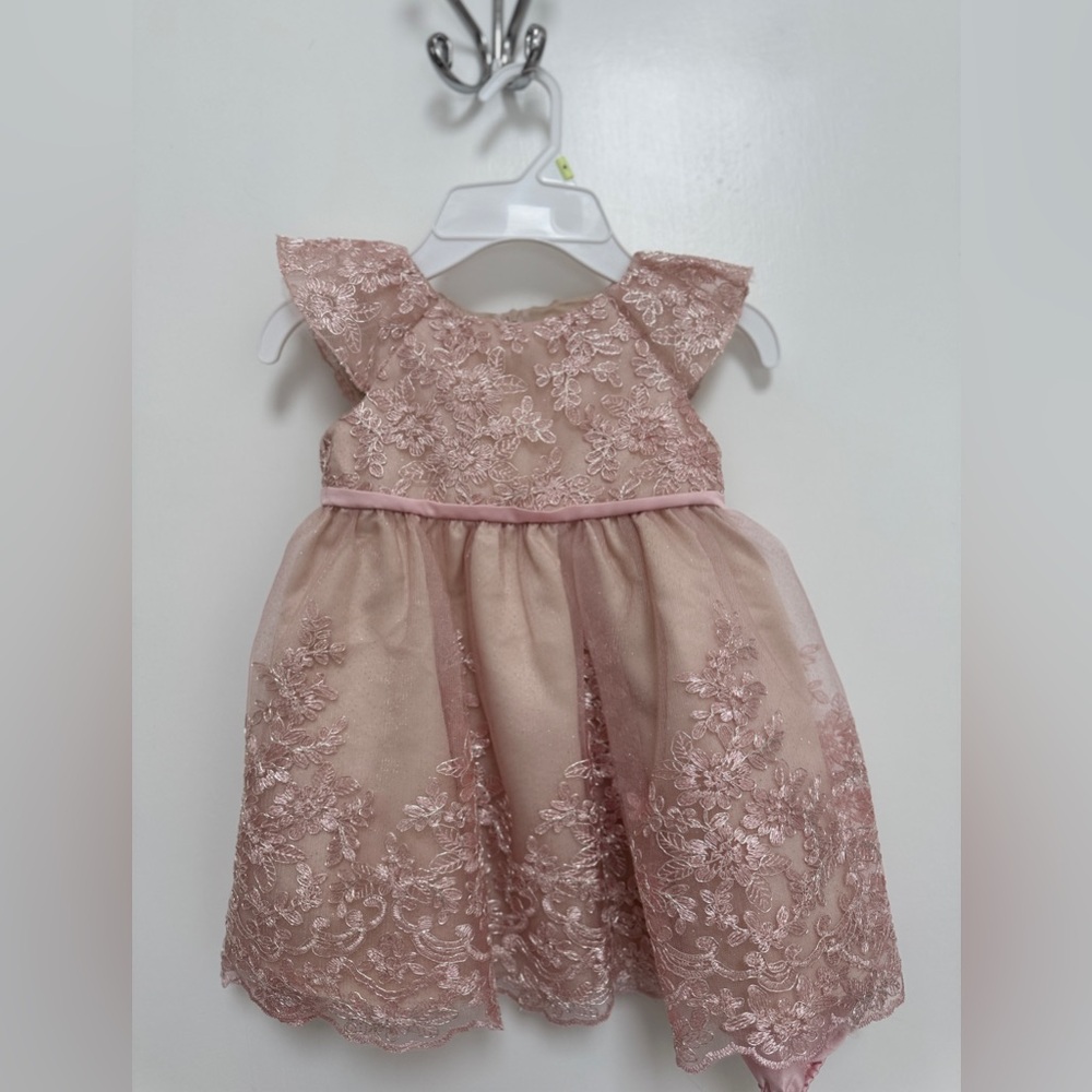 Elegant Pink Lace Kids Dress - 2 pieces set